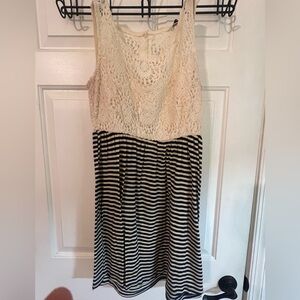 Cute! Lace and navy stripes